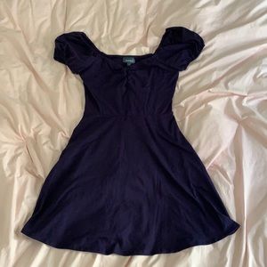 Navy blue ModCloth cap sleeve fit n flare dress M